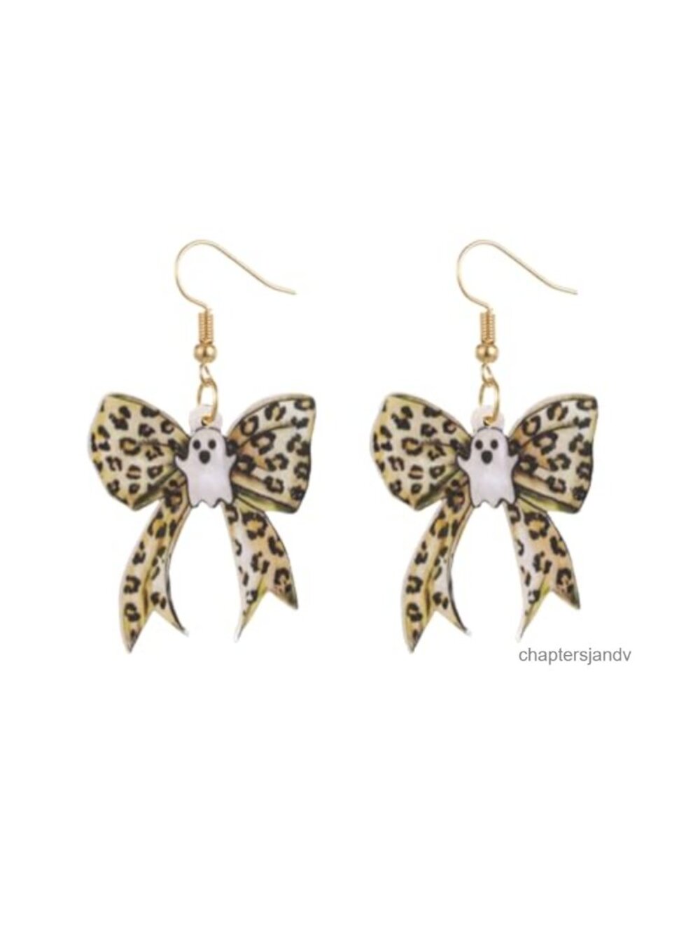Ghost Bowknot Acrylic Dangle Earrings Halloween Party Accessories